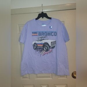 Ford Bronco Sunset Light Purple Womens Graphic T Shirt NWT Size Large